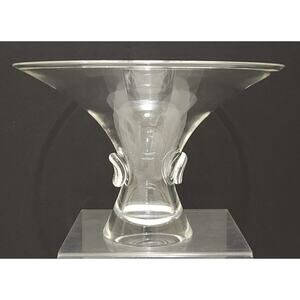 Vintage George Thompson Steuben Thumbprint Crystal Glass 6" Vase MCM